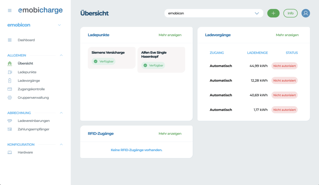 emobicharge Backend Screenshot